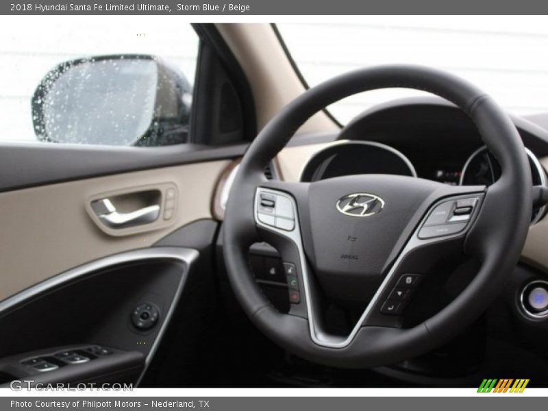 Storm Blue / Beige 2018 Hyundai Santa Fe Limited Ultimate