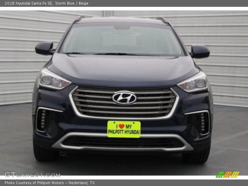Storm Blue / Beige 2018 Hyundai Santa Fe SE