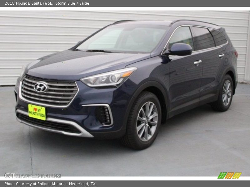 Storm Blue / Beige 2018 Hyundai Santa Fe SE