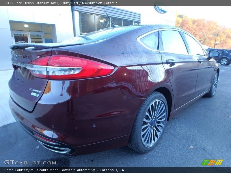 Ruby Red / Medium Soft Ceramic 2017 Ford Fusion Titanium AWD