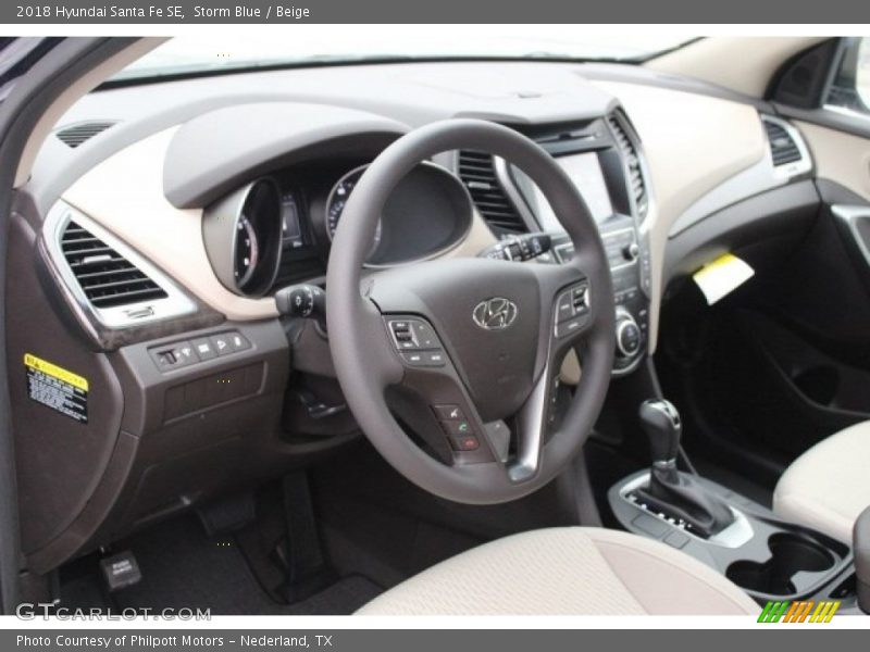 Storm Blue / Beige 2018 Hyundai Santa Fe SE