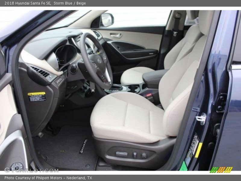 Storm Blue / Beige 2018 Hyundai Santa Fe SE
