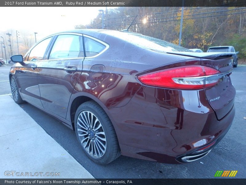 Ruby Red / Medium Soft Ceramic 2017 Ford Fusion Titanium AWD