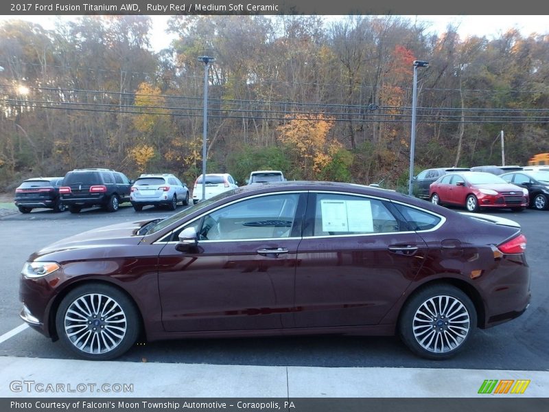 Ruby Red / Medium Soft Ceramic 2017 Ford Fusion Titanium AWD