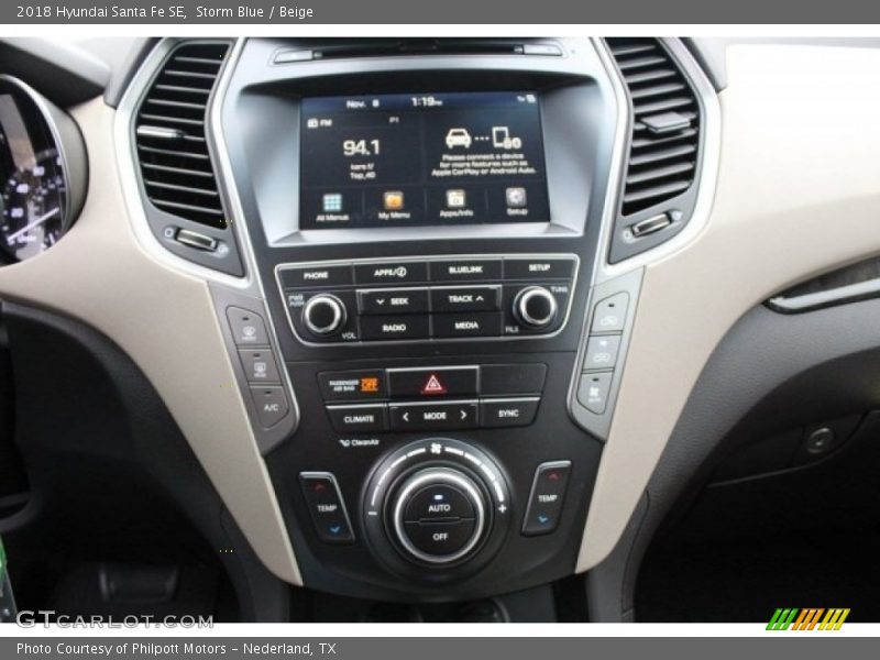 Storm Blue / Beige 2018 Hyundai Santa Fe SE