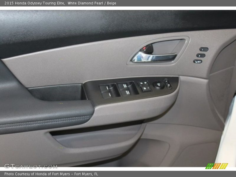 White Diamond Pearl / Beige 2015 Honda Odyssey Touring Elite