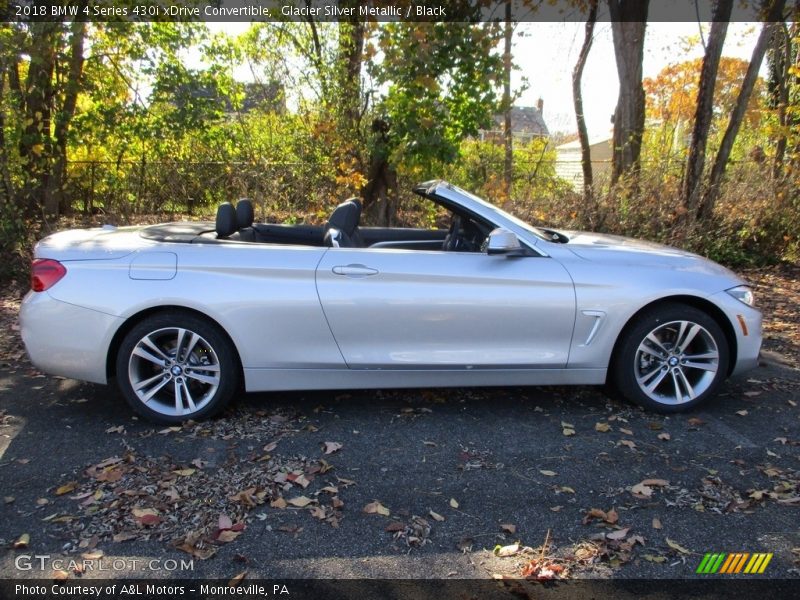 Glacier Silver Metallic / Black 2018 BMW 4 Series 430i xDrive Convertible