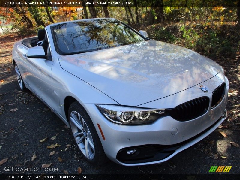 Glacier Silver Metallic / Black 2018 BMW 4 Series 430i xDrive Convertible
