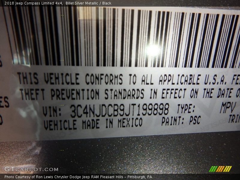 Billet Silver Metallic / Black 2018 Jeep Compass Limited 4x4