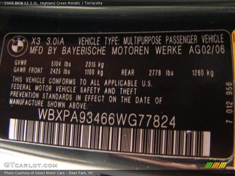 Highland Green Metallic / Terracotta 2006 BMW X3 3.0i