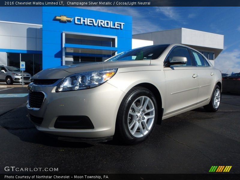 Champagne Silver Metallic / Cocoa/Light Neutral 2016 Chevrolet Malibu Limited LT