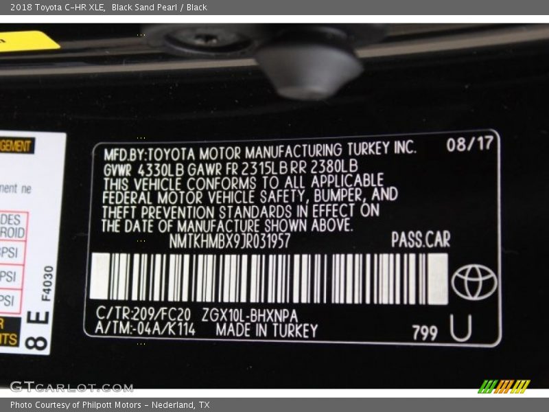 Black Sand Pearl / Black 2018 Toyota C-HR XLE
