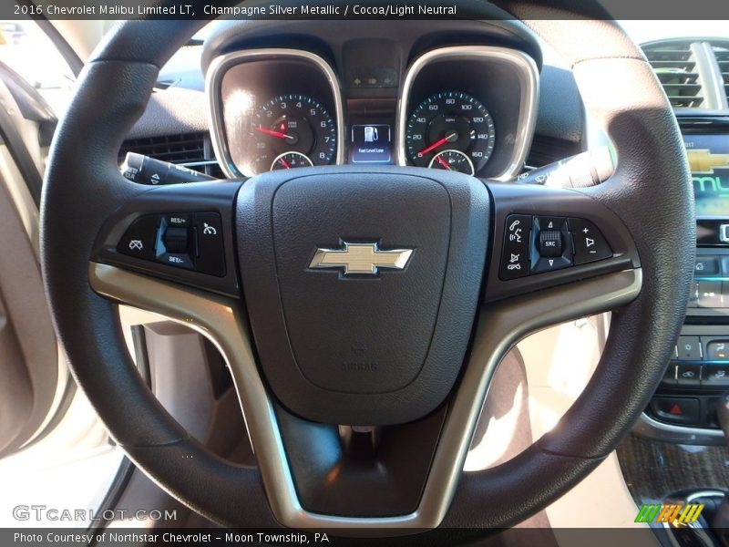 Champagne Silver Metallic / Cocoa/Light Neutral 2016 Chevrolet Malibu Limited LT