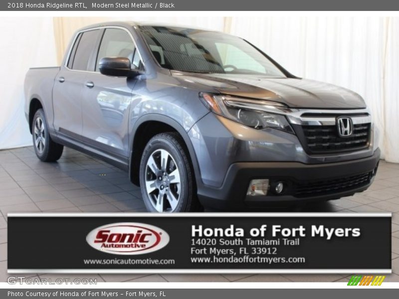 Modern Steel Metallic / Black 2018 Honda Ridgeline RTL