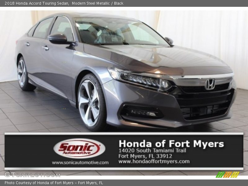 Modern Steel Metallic / Black 2018 Honda Accord Touring Sedan