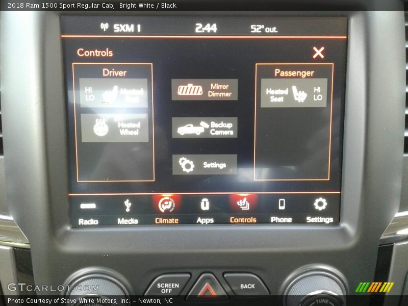 Bright White / Black 2018 Ram 1500 Sport Regular Cab