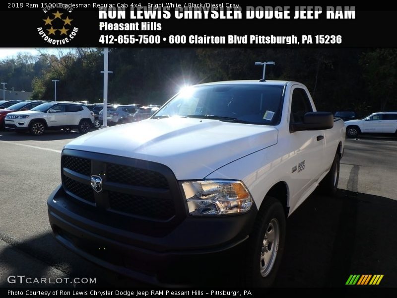 Bright White / Black/Diesel Gray 2018 Ram 1500 Tradesman Regular Cab 4x4