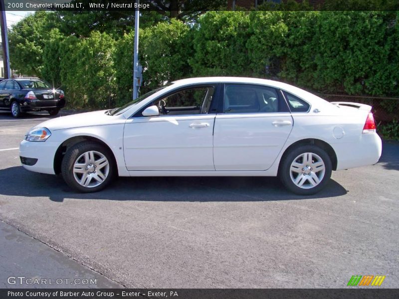 White / Neutral Beige 2008 Chevrolet Impala LT