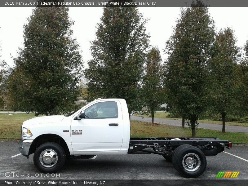 Bright White / Black/Diesel Gray 2018 Ram 3500 Tradesman Regular Cab Chassis