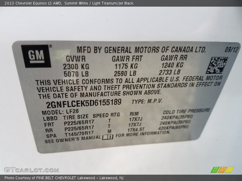Summit White / Light Titanium/Jet Black 2013 Chevrolet Equinox LS AWD