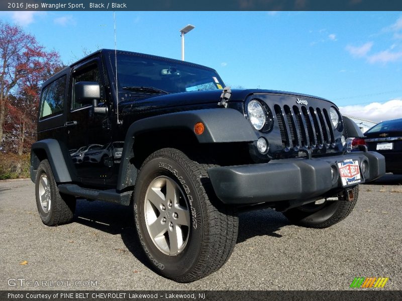 Black / Black 2016 Jeep Wrangler Sport