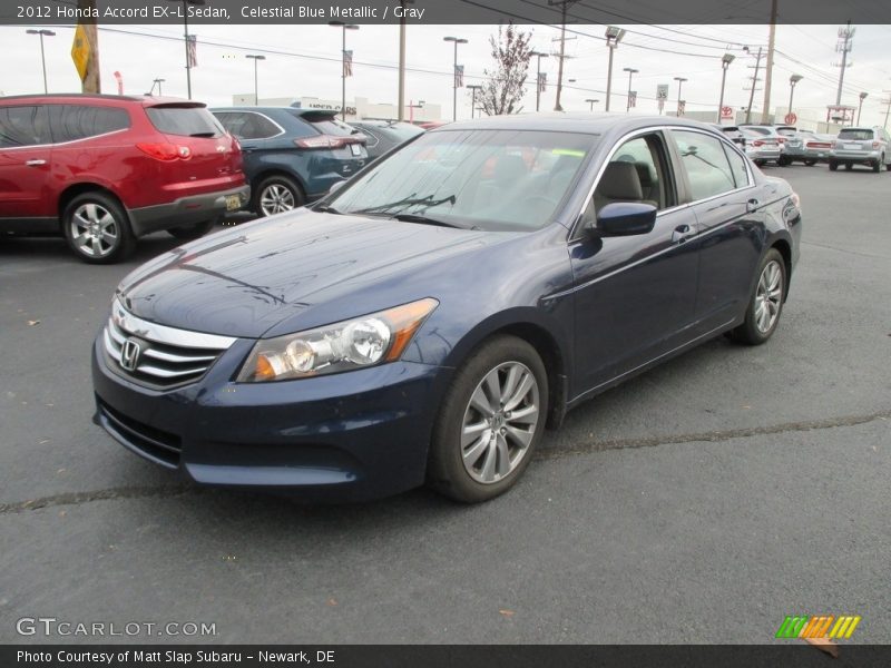 Celestial Blue Metallic / Gray 2012 Honda Accord EX-L Sedan