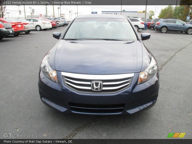 Celestial Blue Metallic / Gray 2012 Honda Accord EX-L Sedan