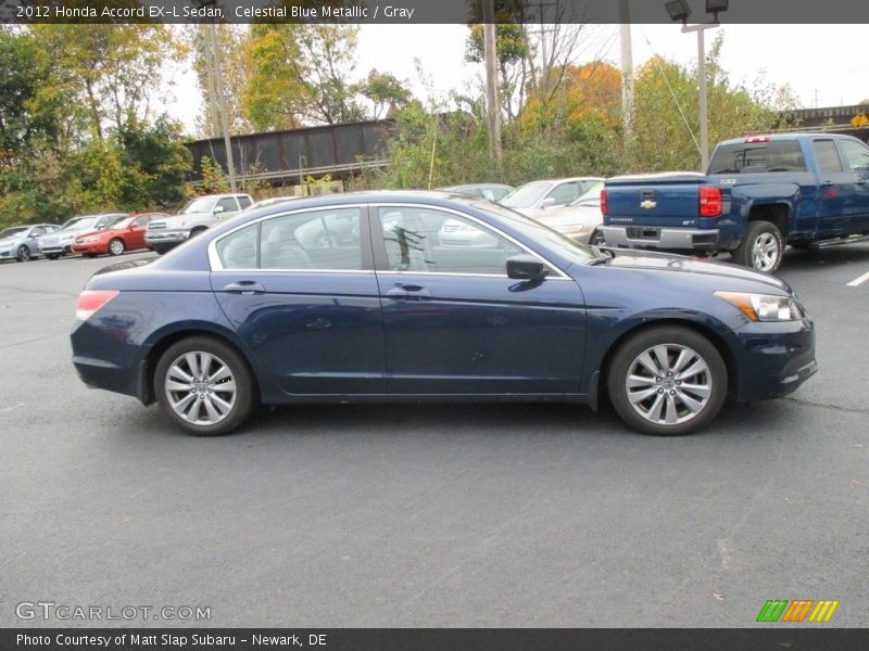 Celestial Blue Metallic / Gray 2012 Honda Accord EX-L Sedan