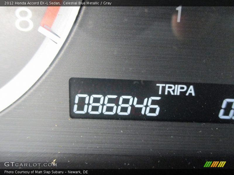 Celestial Blue Metallic / Gray 2012 Honda Accord EX-L Sedan