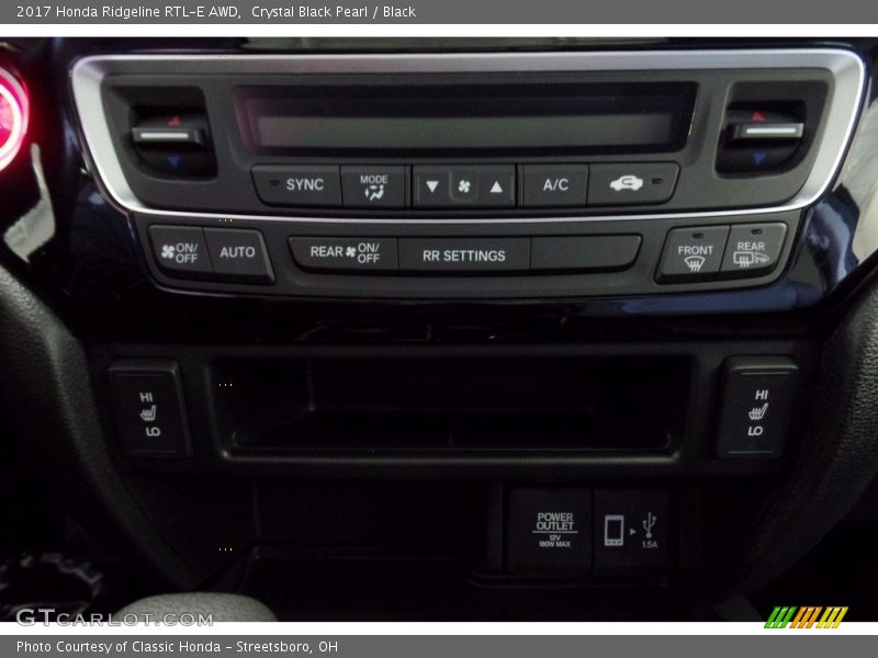 Crystal Black Pearl / Black 2017 Honda Ridgeline RTL-E AWD