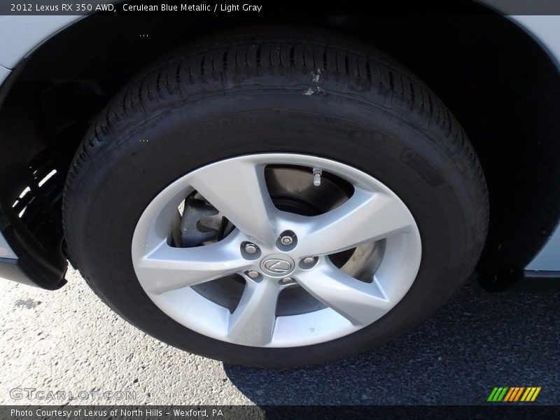 Cerulean Blue Metallic / Light Gray 2012 Lexus RX 350 AWD