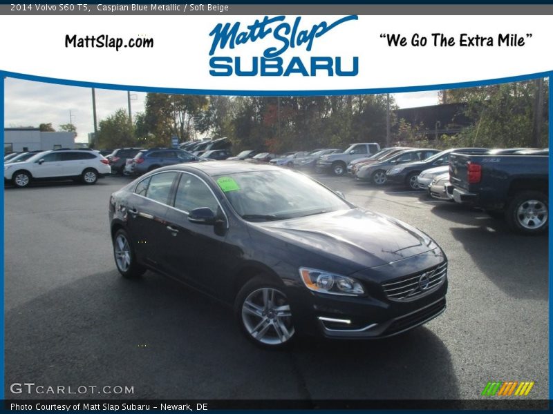 Caspian Blue Metallic / Soft Beige 2014 Volvo S60 T5