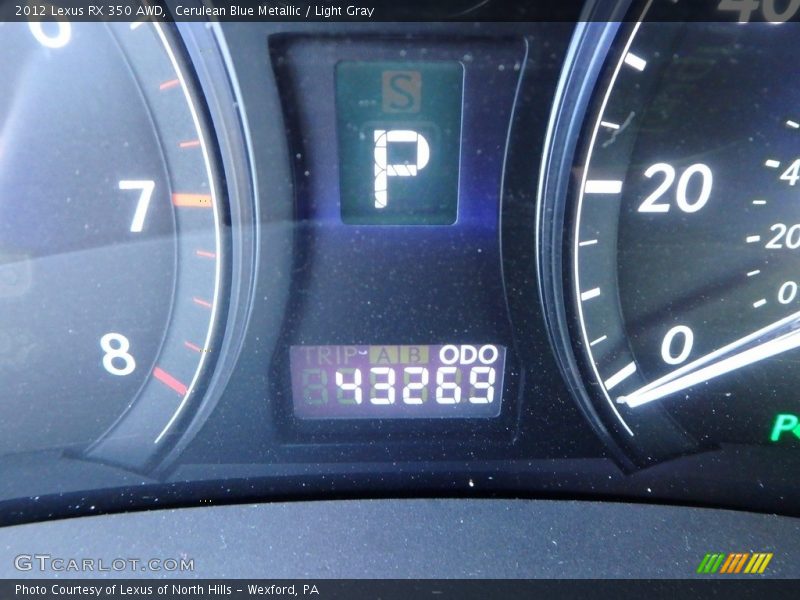 Cerulean Blue Metallic / Light Gray 2012 Lexus RX 350 AWD