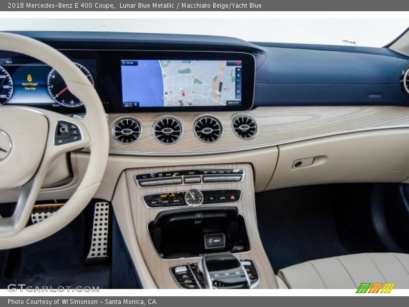 Lunar Blue Metallic / Macchiato Beige/Yacht Blue 2018 Mercedes-Benz E 400 Coupe