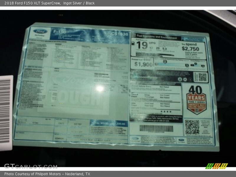 Ingot Silver / Black 2018 Ford F150 XLT SuperCrew