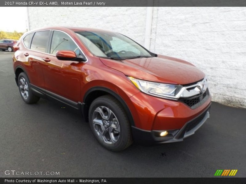 Molten Lava Pearl / Ivory 2017 Honda CR-V EX-L AWD
