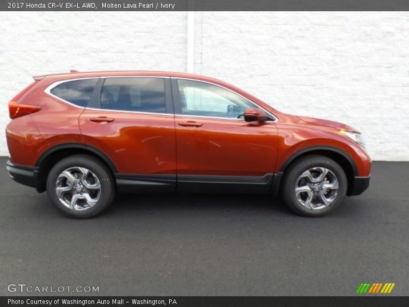 Molten Lava Pearl / Ivory 2017 Honda CR-V EX-L AWD