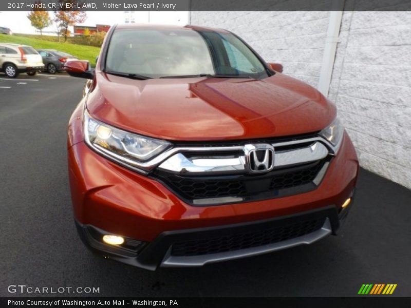 Molten Lava Pearl / Ivory 2017 Honda CR-V EX-L AWD