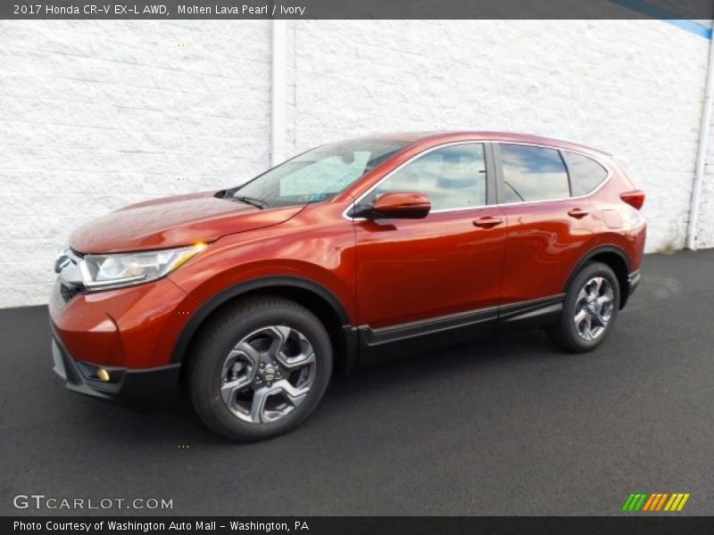 Molten Lava Pearl / Ivory 2017 Honda CR-V EX-L AWD