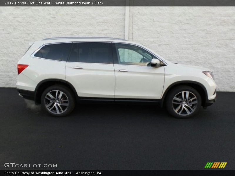 White Diamond Pearl / Black 2017 Honda Pilot Elite AWD