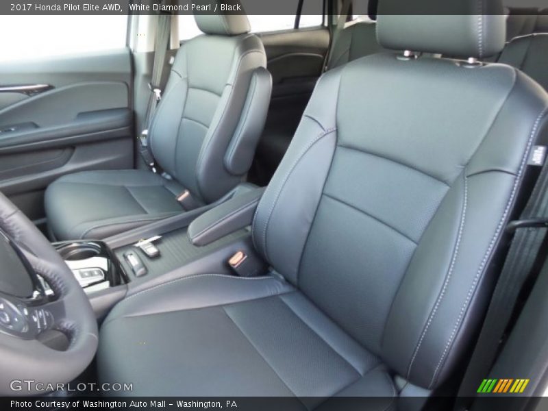 White Diamond Pearl / Black 2017 Honda Pilot Elite AWD