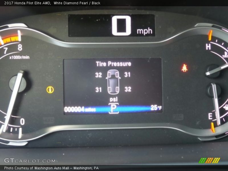 White Diamond Pearl / Black 2017 Honda Pilot Elite AWD
