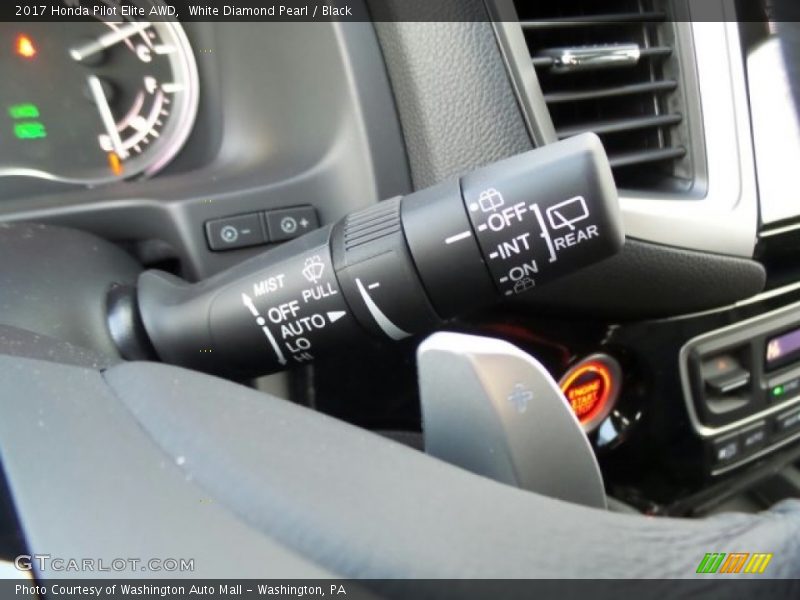 White Diamond Pearl / Black 2017 Honda Pilot Elite AWD