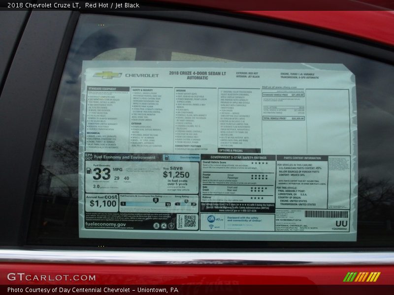 Red Hot / Jet Black 2018 Chevrolet Cruze LT
