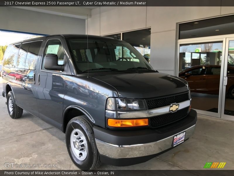 Cyber Gray Metallic / Medium Pewter 2017 Chevrolet Express 2500 Passenger LT