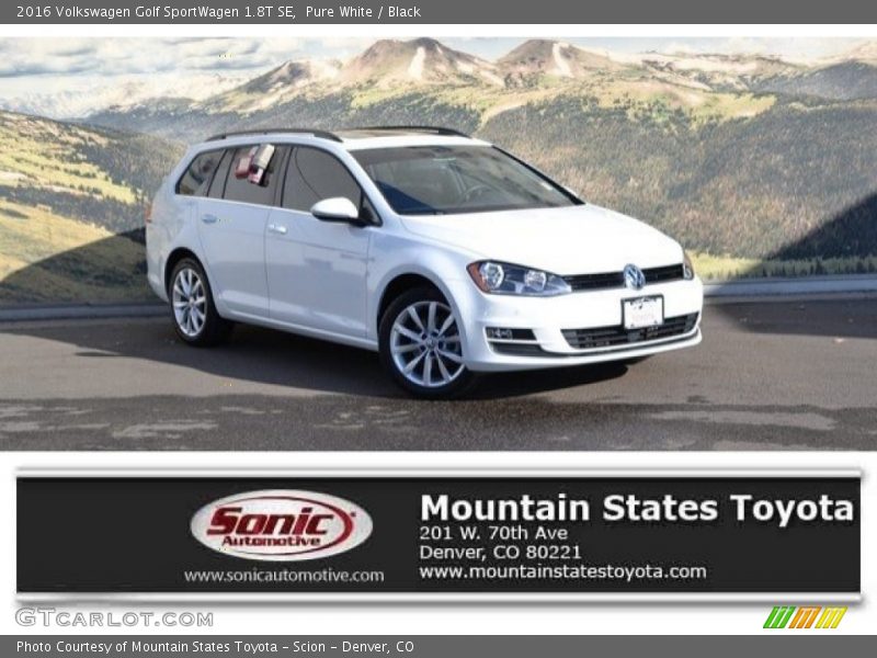 Pure White / Black 2016 Volkswagen Golf SportWagen 1.8T SE