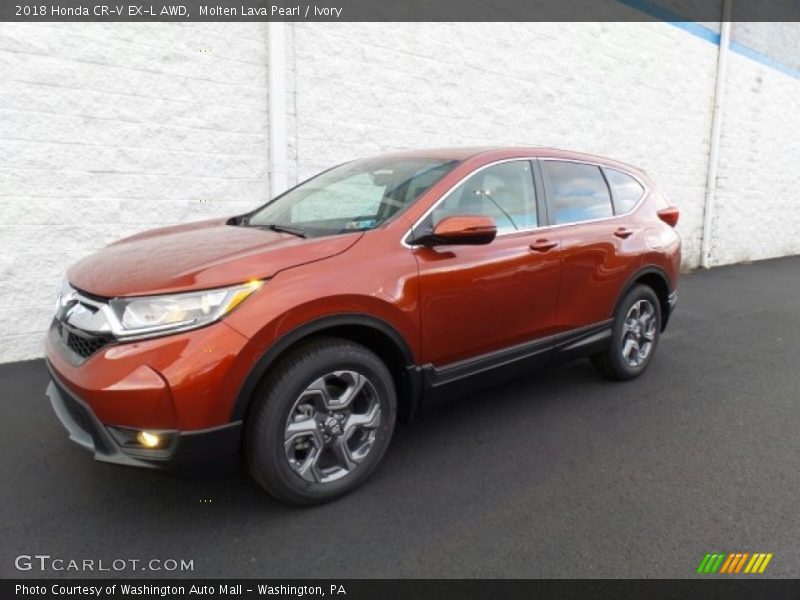 Molten Lava Pearl / Ivory 2018 Honda CR-V EX-L AWD