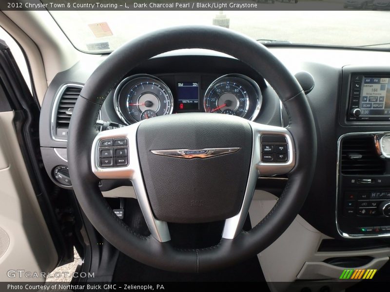 Dark Charcoal Pearl / Black/Light Graystone 2012 Chrysler Town & Country Touring - L