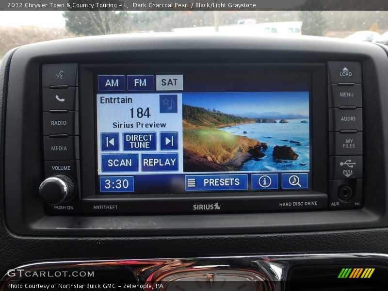 Dark Charcoal Pearl / Black/Light Graystone 2012 Chrysler Town & Country Touring - L