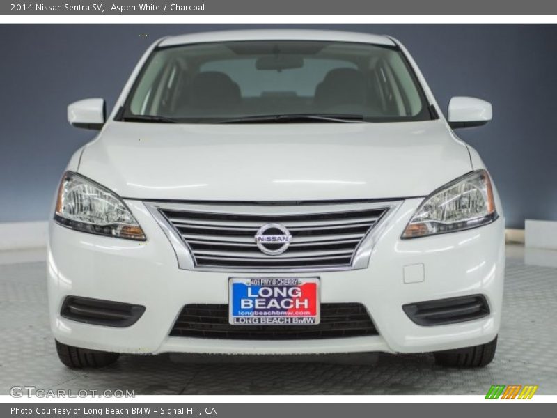 Aspen White / Charcoal 2014 Nissan Sentra SV